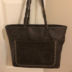 Brown leather tote Bag